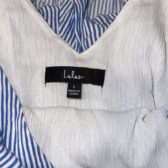 ✨Adrift Blue Striped Tie-Back Mini Swing Dress✨ - Picture 9 of 10